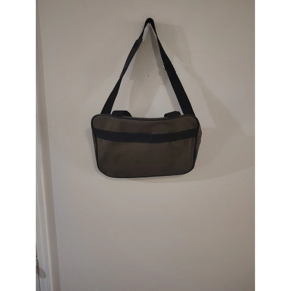 Eddie Bauer Messenger Bag Olive Green Ripstop Travel Laptop Shoulder Bag